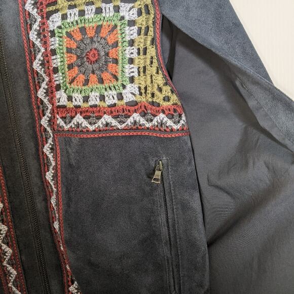 BCBG Max Azria Archer Crocheted Cape Jacket X Small Boho Festival Retro Inspired - Picture 10 of 10